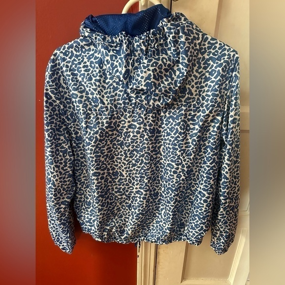 Adidas NEO Blue White Animal Print Wind Breaker Zipper Jacket - Picture 10 of 11